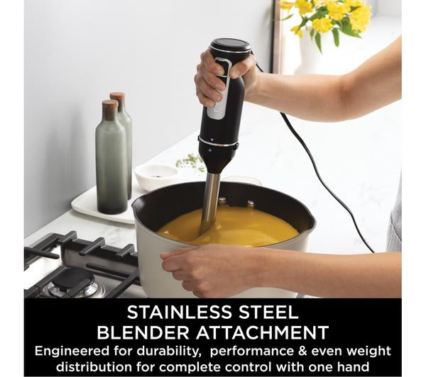 NINJA Foodi 3-in-1 Hand Blender, Mixer & Chopper in Black – versatile kitchen tool available at Keans Claremorris