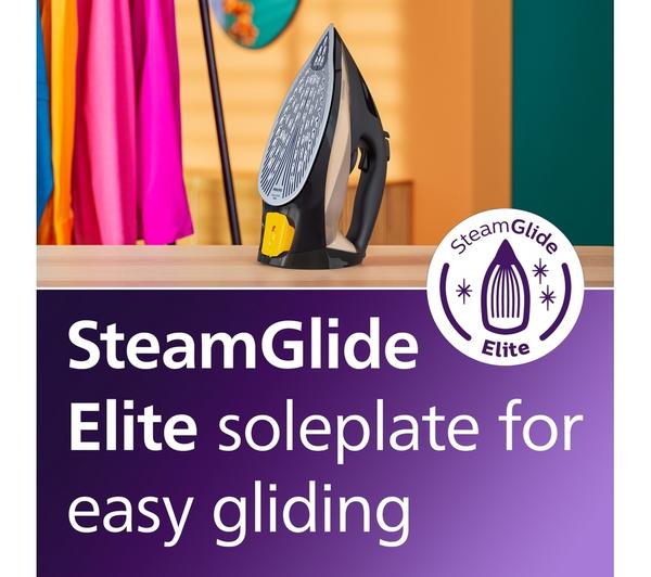 Philips Steamglide Elite Black/Gold Steam Iron 2800W | DST7040/80 - Image 4