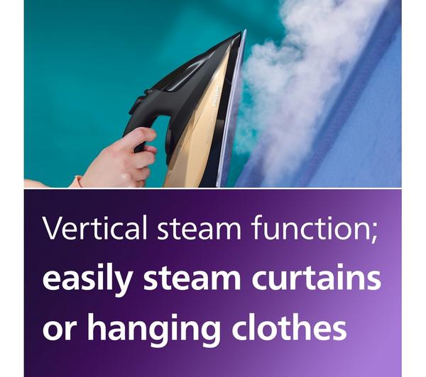 Philips Steamglide Elite Black/Gold Steam Iron 2800W | DST7040/80 - Image 6