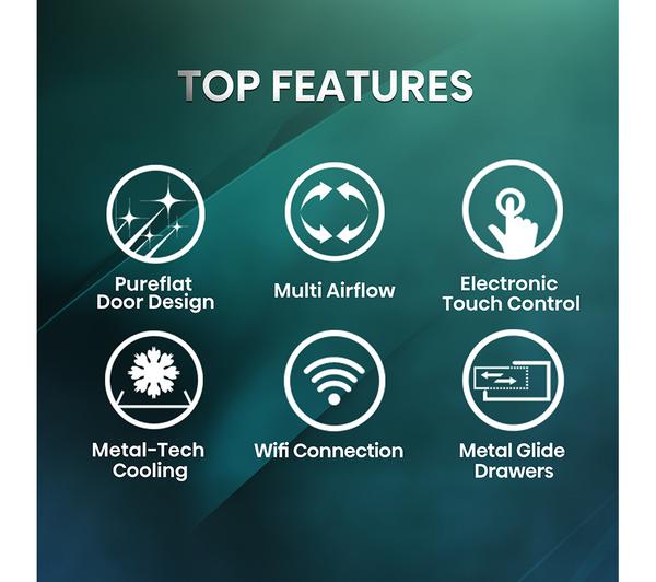 HISENSE PureFlat RF815N4SESE Smart Fridge Freezer in Stainless Steel, energy-efficient, at Keans Claremorris
