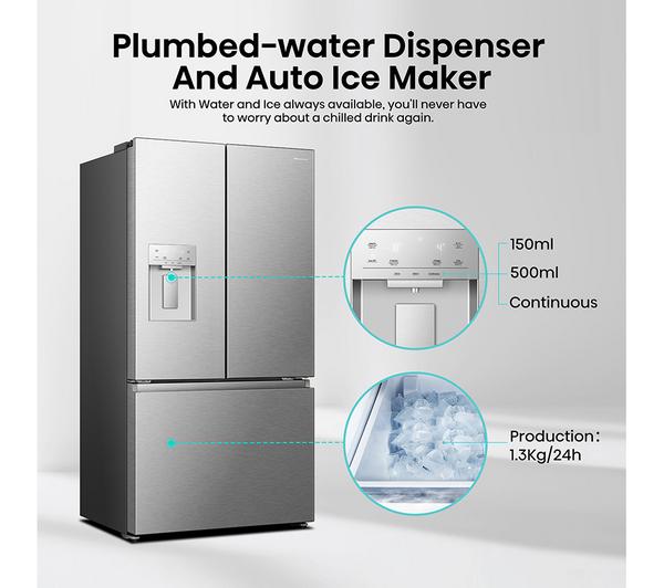 HISENSE PureFlat RF815N4SESE Smart Fridge Freezer Stainless Steel, energy-efficient, Keans Claremorris