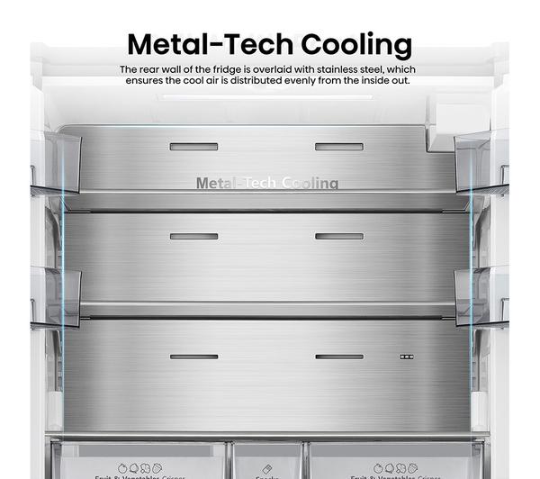 HISENSE PureFlat RF815N4SESE Smart Fridge Freezer in Stainless Steel, energy-efficient, available at Keans Claremorris