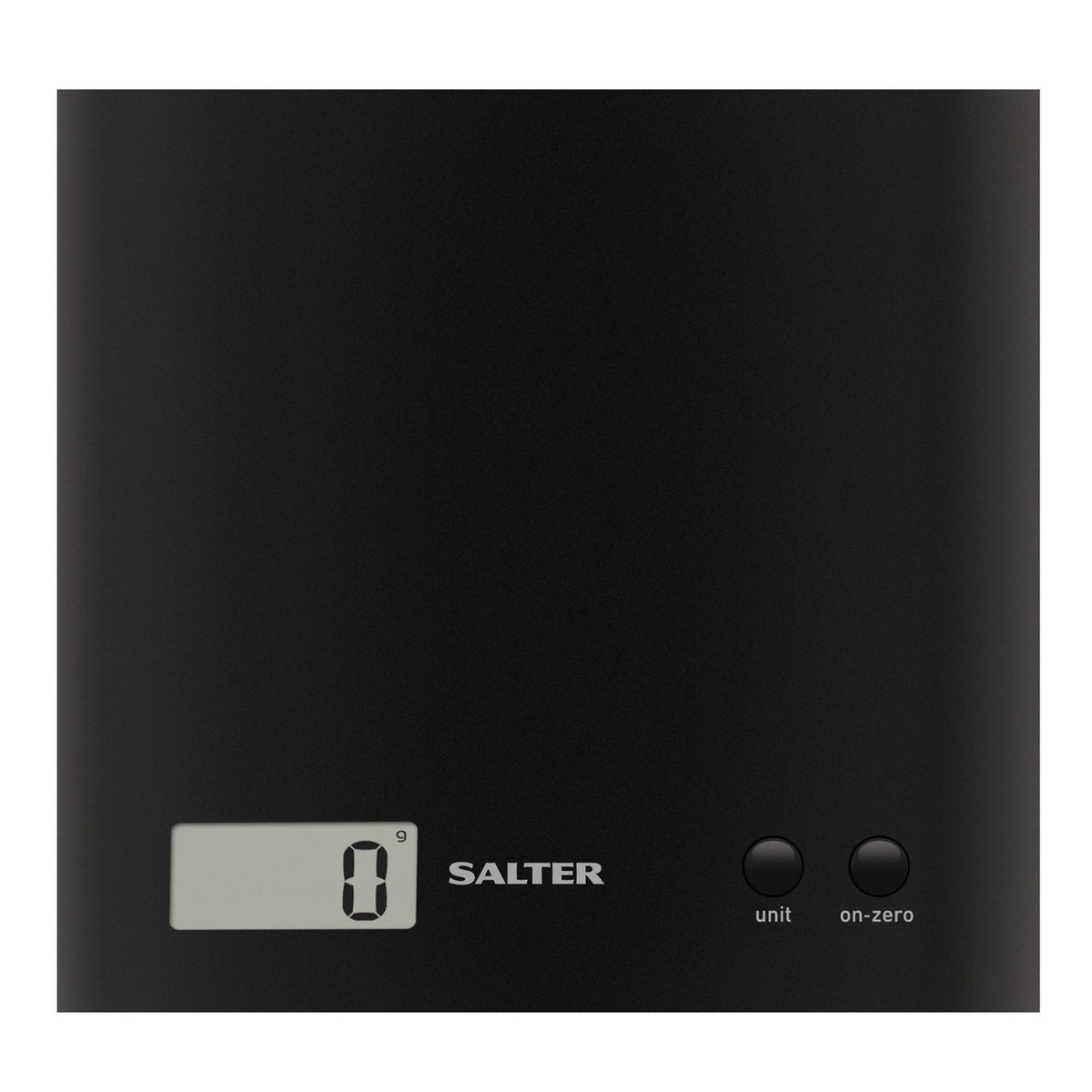 Salter Arc Digital Kitchen Scales Black, 3kg capacity, LCD display, Add & Weigh, easy-clean, available at Kean’s