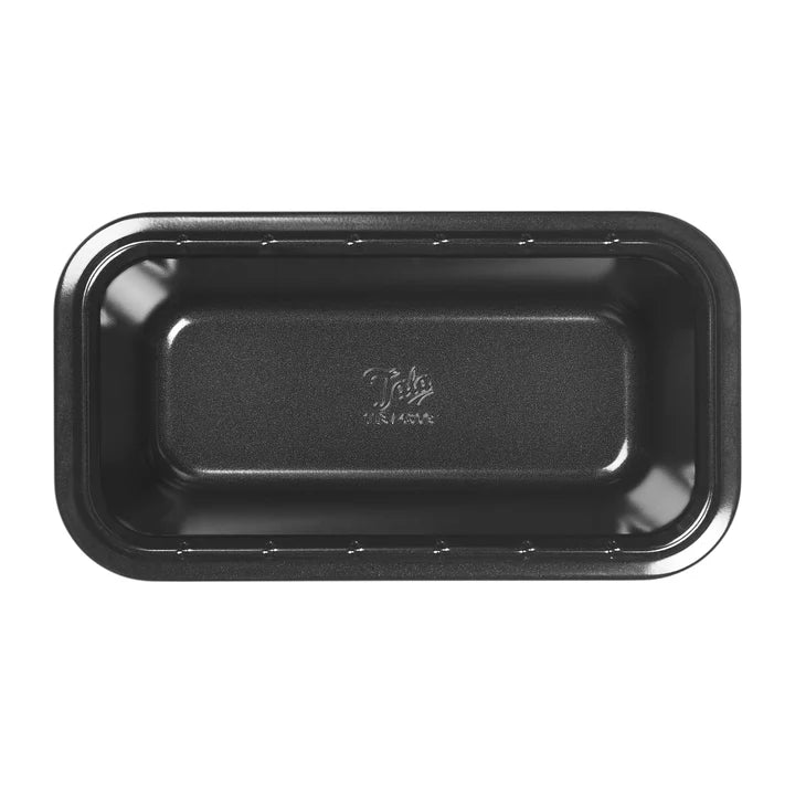 Tala Eclipse non-stick 1lb loaf tin shown from above with embossed logo inside the black metal pan.