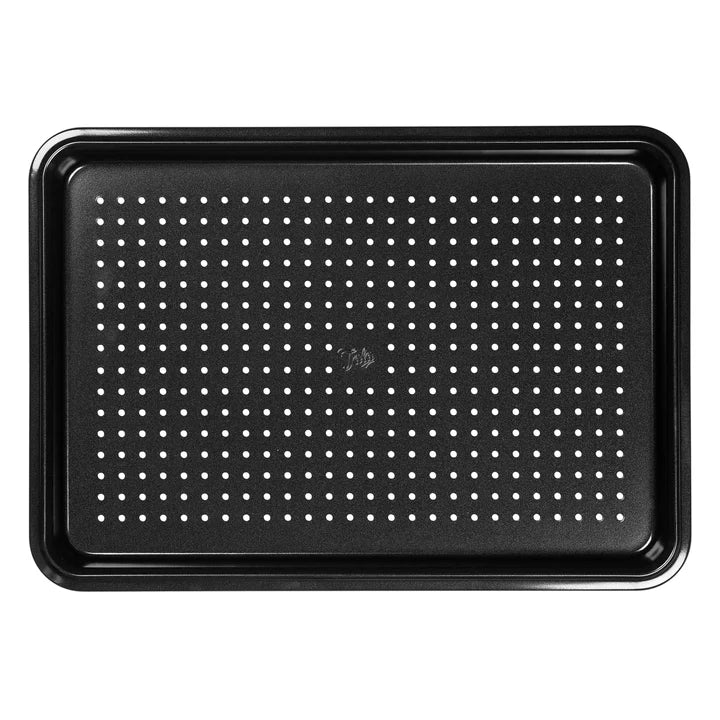 Tala Eclipse Crisper Tray with perforated surface and raised edges, shown from above on white background.