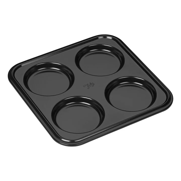 Tala Eclipse Yorkshire Pudding Tin with four round baking cups in black non-stick metal