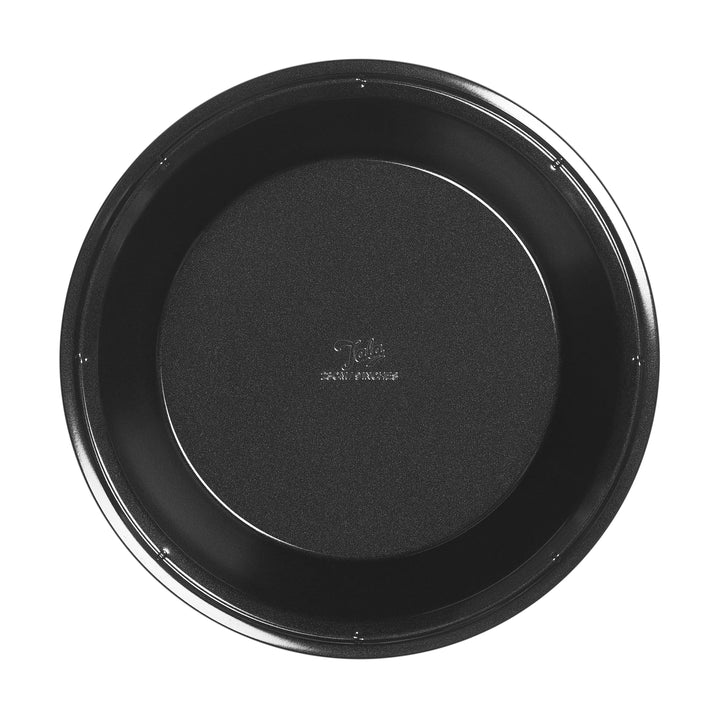 Tala Eclipse 9" black non-stick round pie dish shown from above