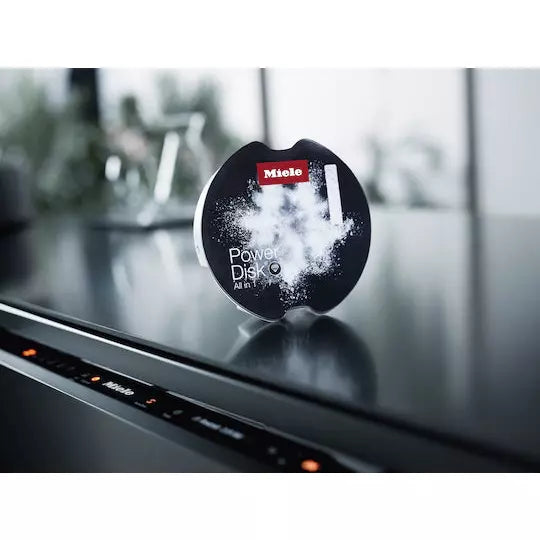Miele PowerDisk All In 1 400g dishwasher detergent pack, powerful cleaning, available at Keans Claremorris
