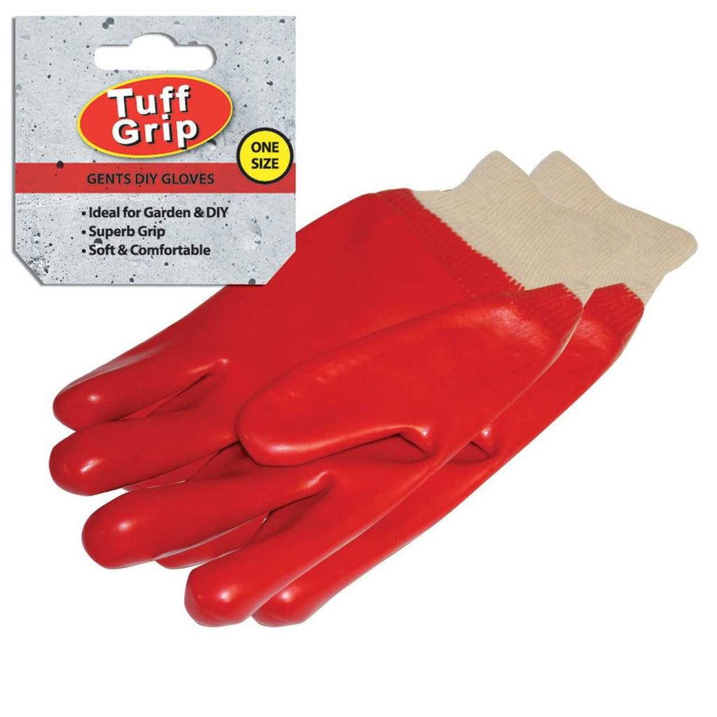 TuffGrip Gents PVC Red Knit Wrist Glove