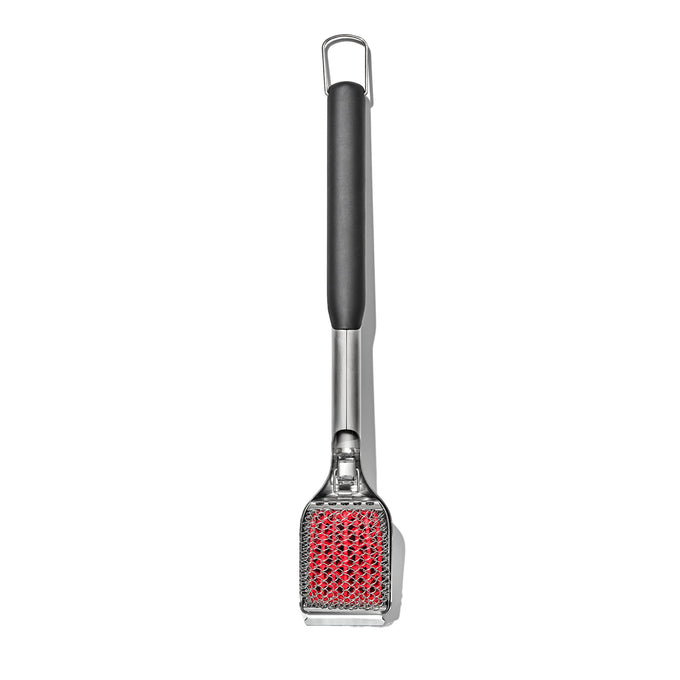OXO Coiled Grill Brush with bristle-free stainless steel coils, scraper, replaceable head, safe on hot grills – Keans