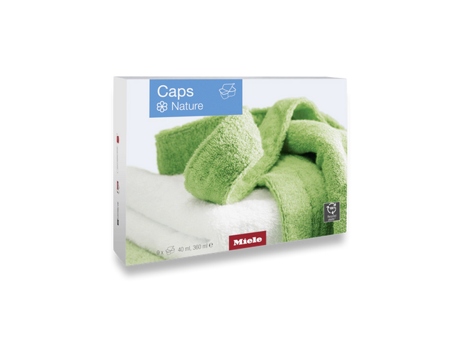 Miele Caps Fabric Conditioner Nature, 9-pack, floral scent, softens laundry, reduces static, eco-friendly, available at