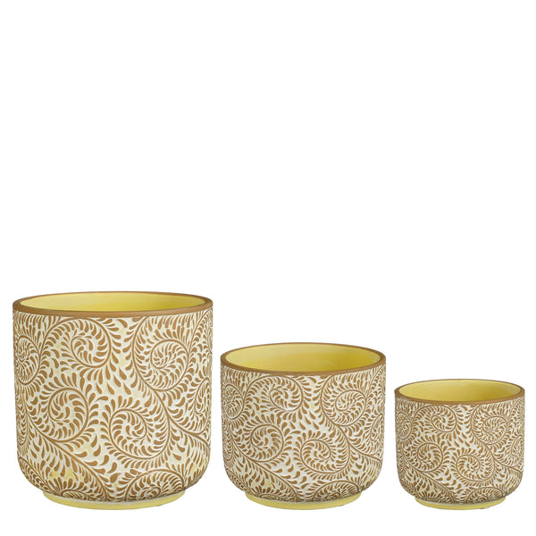 Riviera Pot Round – Cream &Taupe Medium