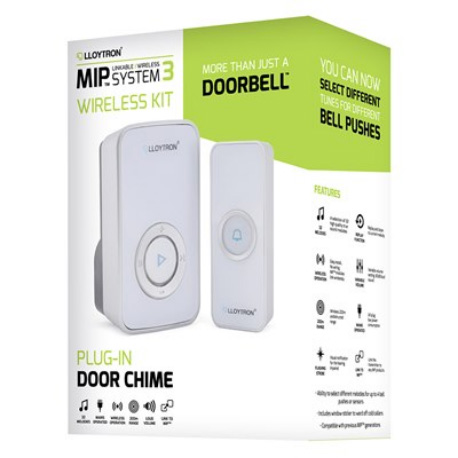 Lloytron Plug In Door Chime Doorbell Led White | B7531W - Image 2