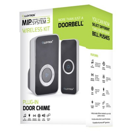 Lloytron Plug In Door Chime Doorbell Led Blk | B7531B - Image 2
