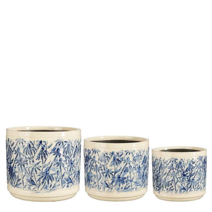 Monte Pot Blue – Medium Indoor Ceramic Planter - Image 1