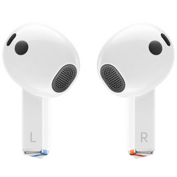 Samsung Galaxy Buds3 white wireless earbuds with noise cancellation, IPX7 waterproof, wireless charging – available at