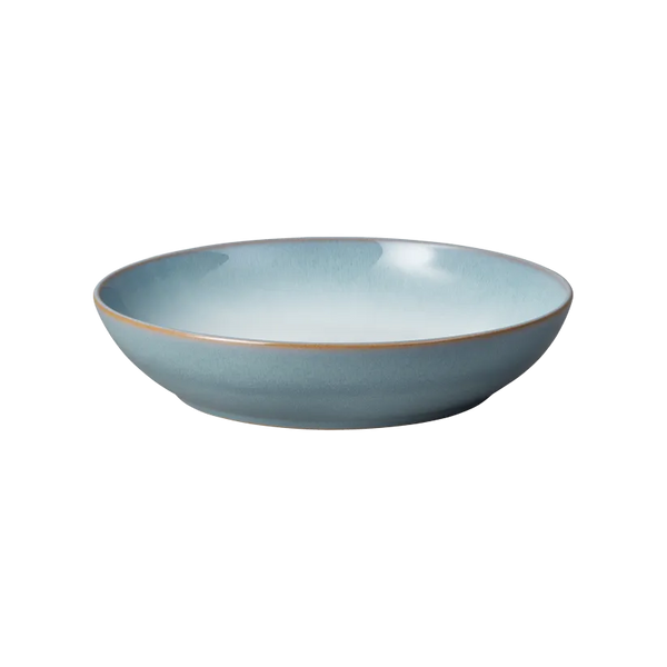 Denby Azure Haze 22cm stoneware pasta bowl, 1050ml, durable reactive glaze, oven-safe, available at Keans Claremorris.