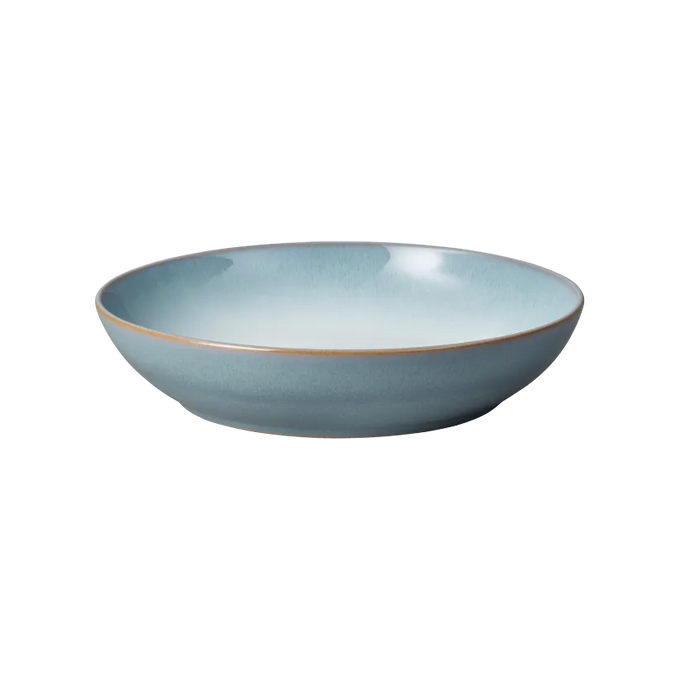 Denby Azure Haze 22cm stoneware pasta bowl, 1050ml, durable reactive glaze, oven-safe, available at Keans Claremorris.