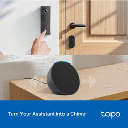 Tp Link Tapo 2K Battery Video Doorbell Mini - All Black| TPL-TD20