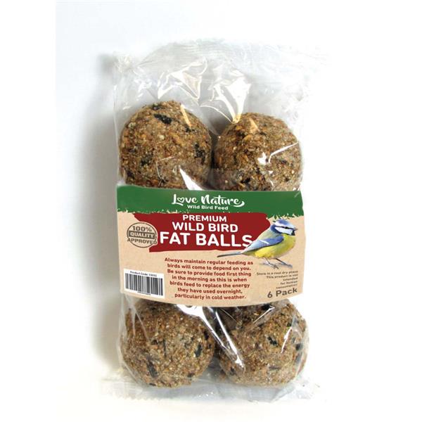 Love Nature Fat Balls 6 Pack with Free Fat Ball Feeder – Bird Food Bundle | Keans Claremorris