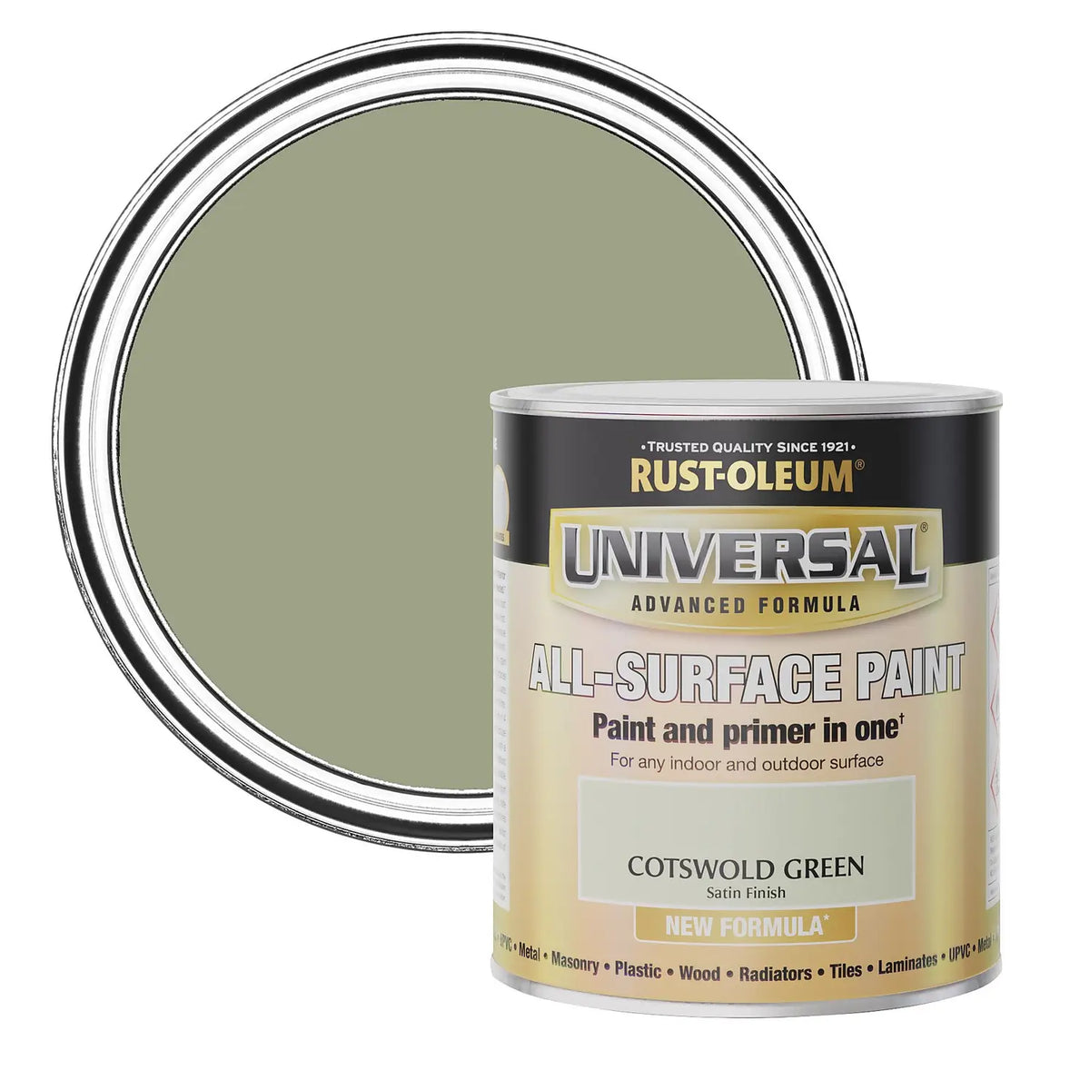 Painters Touch Universal Cotswold Green 750ml paint and primer, durable, heat resistant, for interior/exterior surfaces -