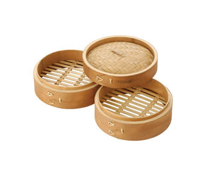 World Foods 8" Double Tier Bamboo Steamer