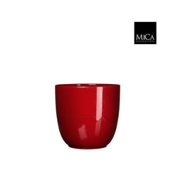 Dark red Tusca ceramic plant pot, glossy finish, 18.5x19.5 cm, durable flower pot by Keans Claremorris