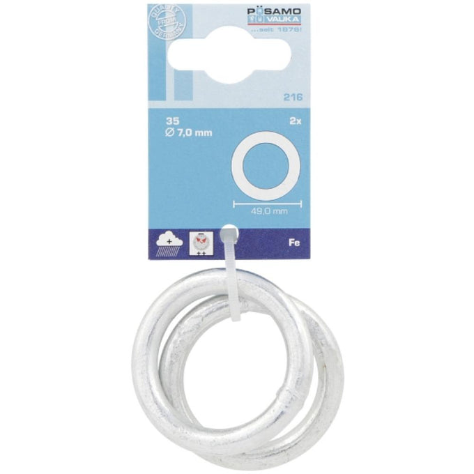 Posamo Round Rings 35x7mm Welded Metal, 2-Pack – Durable Hardware by Keans Claremorris