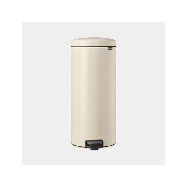 Pedal Bin 30L Soft Beige with soft-close, non-slip base, odor-proof, durable waste bin by Brabantia - Keans Claremorris