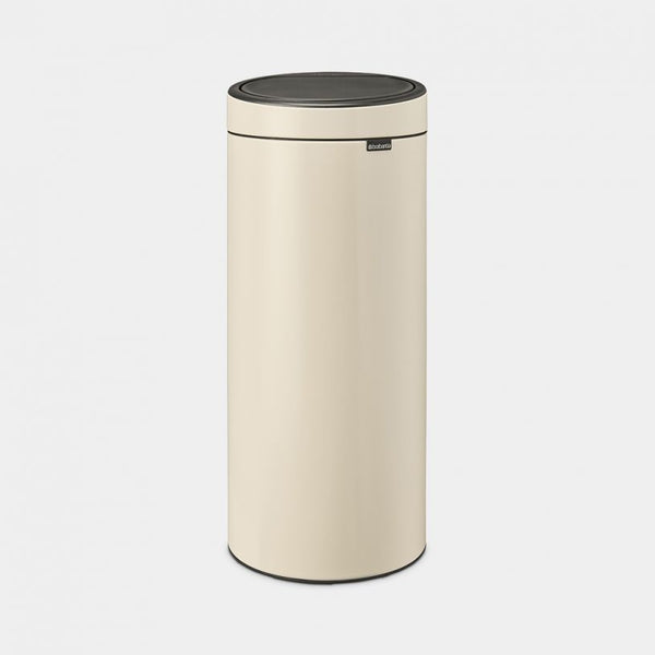 Touch Bin Soft Beige 30L Brabantia steel trash can, 1 compartment, 72cm tall, 10-year guarantee – Keans Claremorris