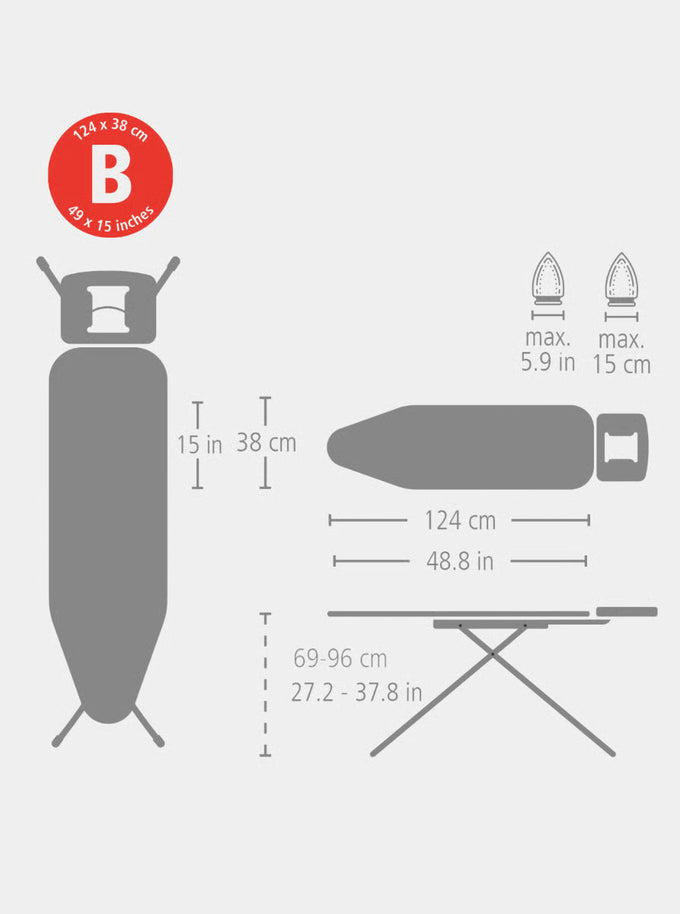 Brabantia Ironing Board B 124X38Cm Lilac Waves - Image 7