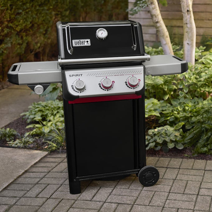 Weber Spirit E-335 Gas Barbecue with 3 burners and side burner, available at Keans Claremorris store.