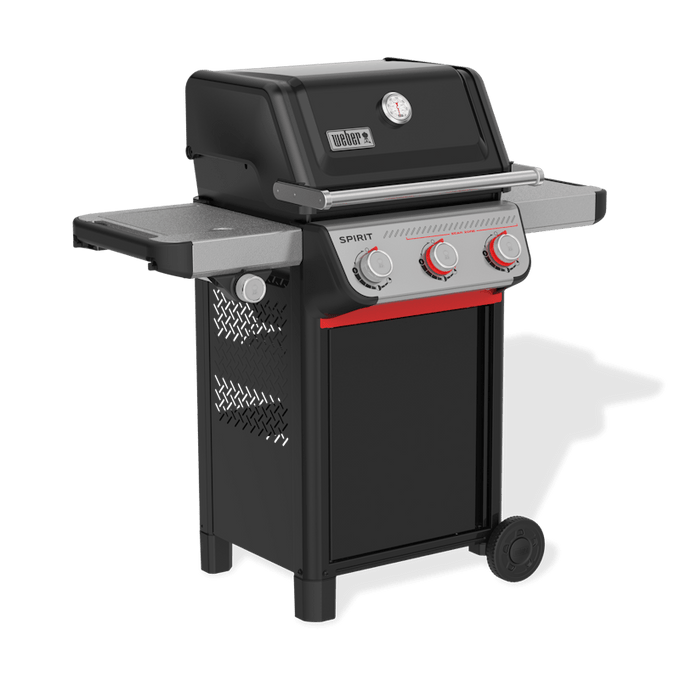 Weber Spirit E-335 Gas Barbecue with 3 burners and side burner, available at Keans Claremorris