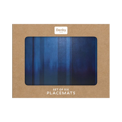 Denby Colours Blue 6 Piece Placemats set, durable and stylish table mats, available at Keans Claremorris.