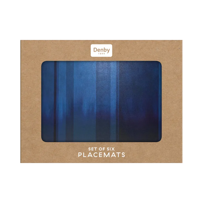 Denby Colours Blue 6 Piece Placemats set, durable and stylish table mats, available at Keans Claremorris.
