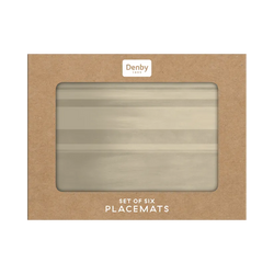 Denby Colours Natural 6-piece placemats set, durable and stylish, available at Keans Claremorris.