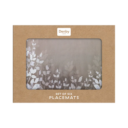 Denby Natural Foliage 6-piece placemats set with leaf design, durable material, available at Keans Claremorris.