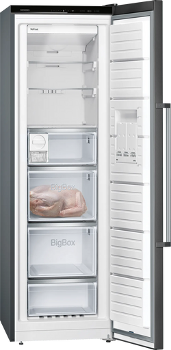 Siemens IQ500 Free-Standing Freezer | 186 x 60 cm | Black Inox | Anti Fingerprint