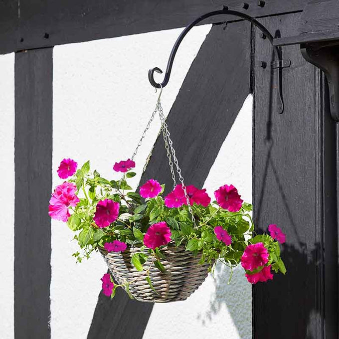 14in Oceana Faux Rattan Hanging Basket - Image 2
