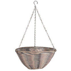 14in Oceana Faux Rattan Hanging Basket
