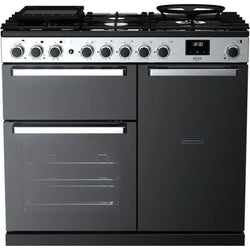 Rangemaster Dual Fuel Edge Deluxe Black Glass