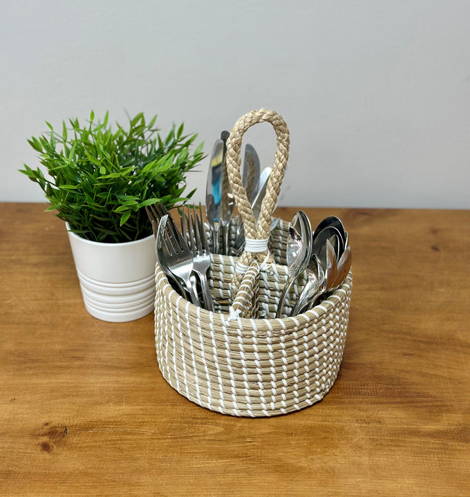 Sintra Seagrass Cutlery Caddy - Natural - Image 1
