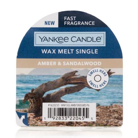 Yankee Wax Melt Single Amber & Sandalwood