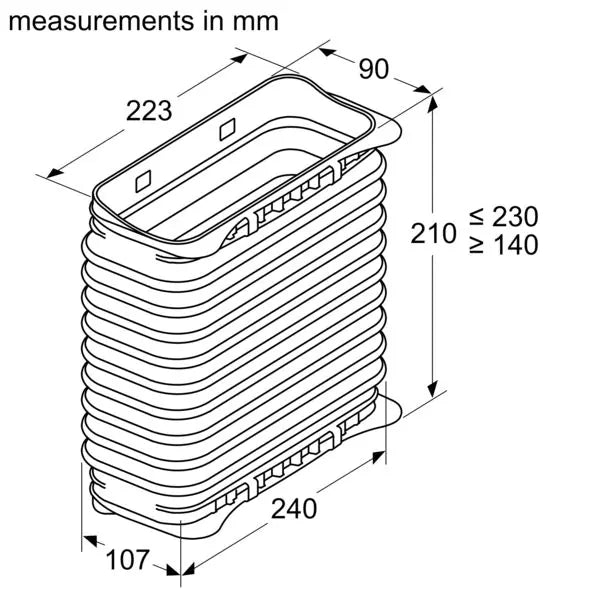 Neff Z861SS2 flexible flat duct connector sleeve female, durable HVAC part – available at Keans Claremorris