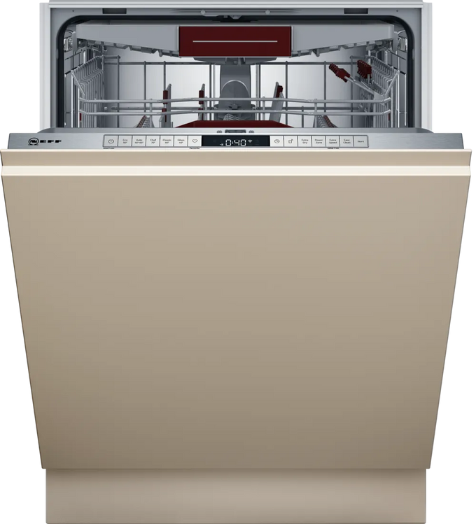 Neff S155HCX27G 60cm fully integrated dishwasher with Home Connect, Flex Baskets, Chef 70°C wash, TimeLight - Kean’s