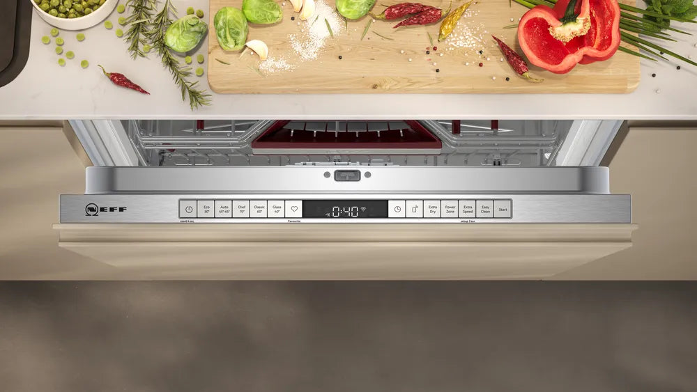 Neff S155HCX27G 60cm fully integrated dishwasher, sleek design, energy-efficient, available at Keans Claremorris.