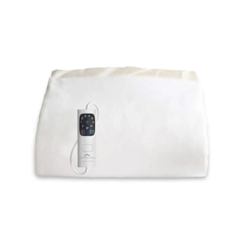 Dreamland Single Control Overblanket folded with attached white remote control on top