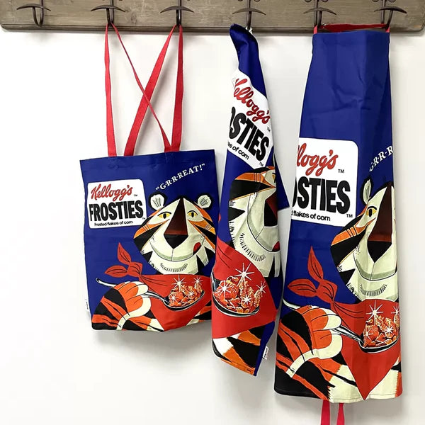 Vintage Kelloggs Frosties tote bag with retro design, perfect for shopping. Available at Keans Claremorris.
