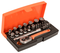 Bahco 1/4" Sq Drive 25 Pce Metric Socket Set SL25