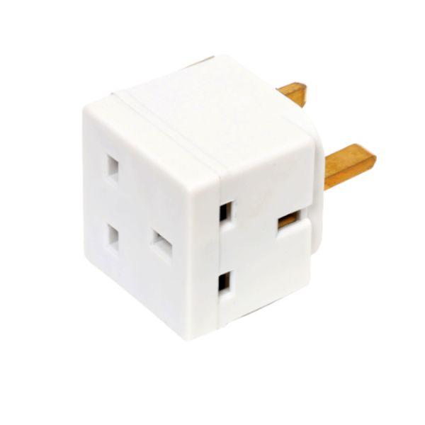 Phx 13 Amp 2 Way Adaptor, compact dual power outlet splitter with 13A fuse, safe and space-saving – Keans Claremorris